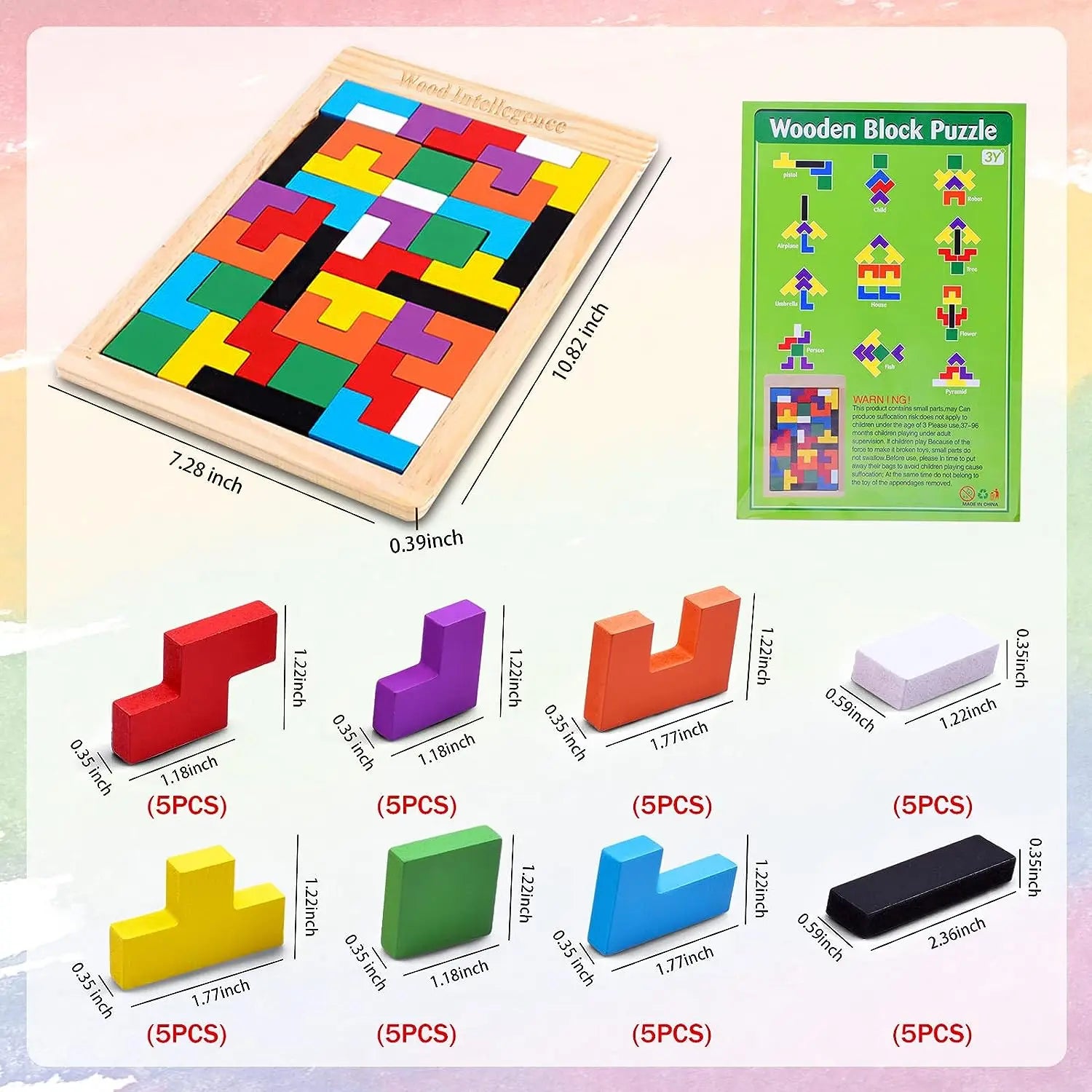 HKM-768083 3D Wooden Jigsaw Puzzles for Kids - Educational Toys for Ages 2-13