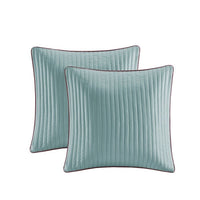 HKM-768275 12 Piece Full Comforter Set with Cotton Bed Sheets in Blue and Brown, Paisley Pattern