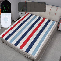 HKM-768595 Temperature-Controlled Electric Blanket with Double Helix Heating Wire and Intelligent Safety Features, Colorful Stripe Design