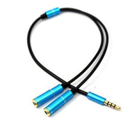 HKM-768659 3.5mm Audio Splitter Cable - 1 Male to 2 Female Headphone Adapter for Car, Phone, Tablet, MP3
