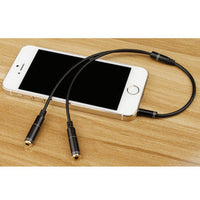 HKM-768659 3.5mm Audio Splitter Cable - 1 Male to 2 Female Headphone Adapter for Car, Phone, Tablet, MP3
