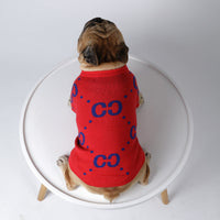 HKM-768851 Cozy Chinese Red Wool Pet Sweater for Autumn and Winter
