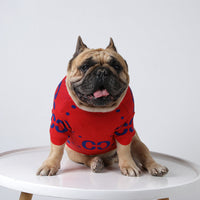 HKM-768851 Cozy Chinese Red Wool Pet Sweater for Autumn and Winter