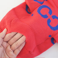 HKM-768851 Cozy Chinese Red Wool Pet Sweater for Autumn and Winter