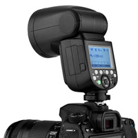 HKM-768851 Professional Overhead Flash for DSLR Cameras with Circular Lamp Head Design and TTL Compatibility