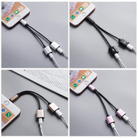 HKM-769171 Lightning Audio Adapter for iPhone - Dual Function Charging & Headphones Compatibility - 135mm Aluminum Alloy Design