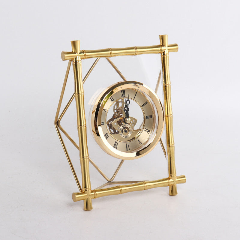 HKM-769299 European Style Rectangular Electronic Silent Table Clock for Home and Office Decor