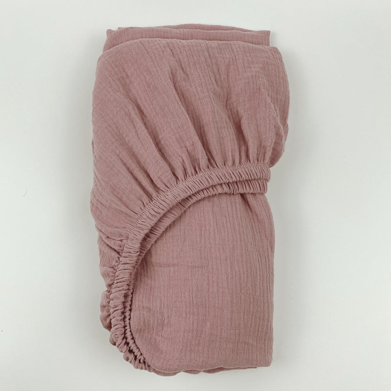 HKM-769427 Cotton Crepe Fitted Crib Sheet for 4.5ft Bed, Universal Size 70x130x22cm