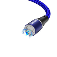 HKM-769811 Three-in-One Magnetic USB Data Cable - 8PIN, Micro USB, Type-C - 1m & 2m Lengths - Black, Red, Gold, Silver Options