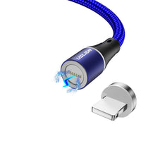 HKM-769811 Three-in-One Magnetic USB Data Cable - 8PIN, Micro USB, Type-C - 1m & 2m Lengths - Black, Red, Gold, Silver Options