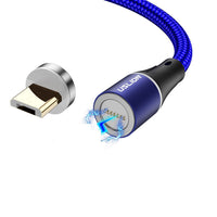 HKM-769811 Three-in-One Magnetic USB Data Cable - 8PIN, Micro USB, Type-C - 1m & 2m Lengths - Black, Red, Gold, Silver Options