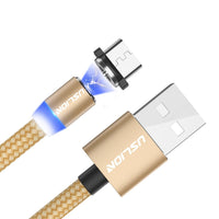 HKM-769811 Three-in-One Magnetic USB Data Cable - 8PIN, Micro USB, Type-C - 1m & 2m Lengths - Black, Red, Gold, Silver Options