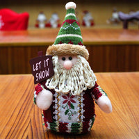 HKM-769875 Christmas Elk, Santa Claus, and Snowman Flannel Decorations - Set of 1 or 3
