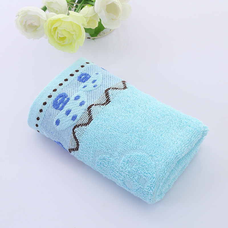 HKM-770003 Cotton Face Towel in Blue, Pink, and Yellow – 73x33 cm
