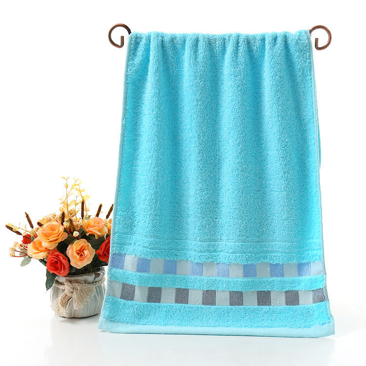 HKM-770003 Cotton Face Towel in Blue, Pink, and Yellow – 73x33 cm