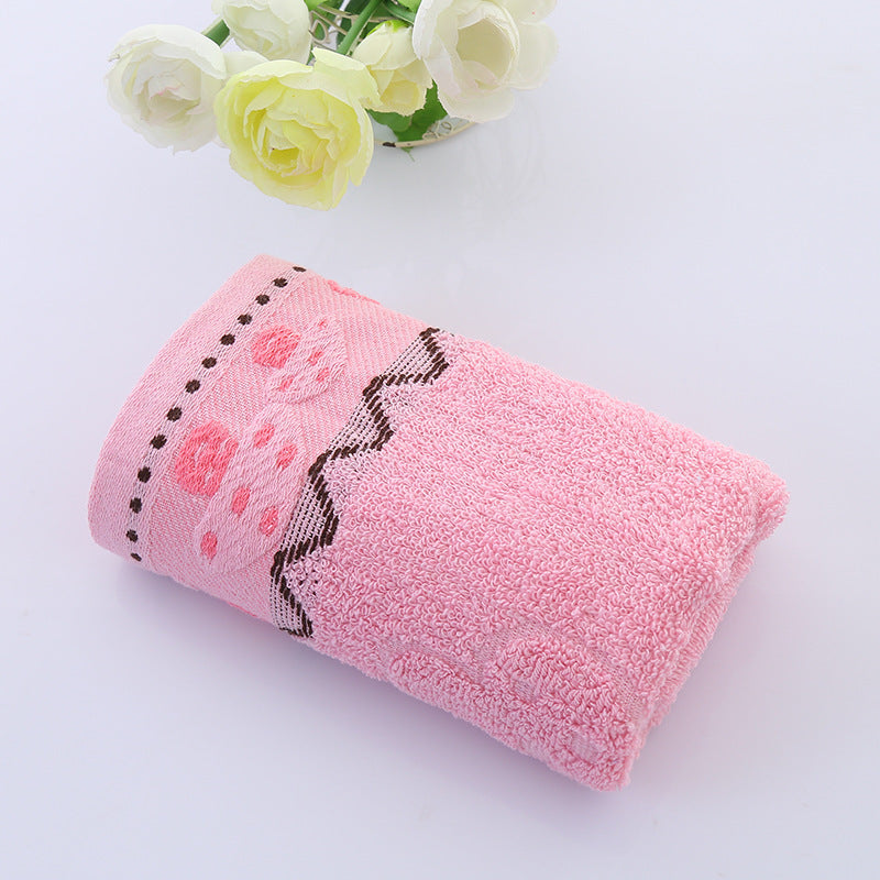 HKM-770003 Cotton Face Towel in Blue, Pink, and Yellow – 73x33 cm