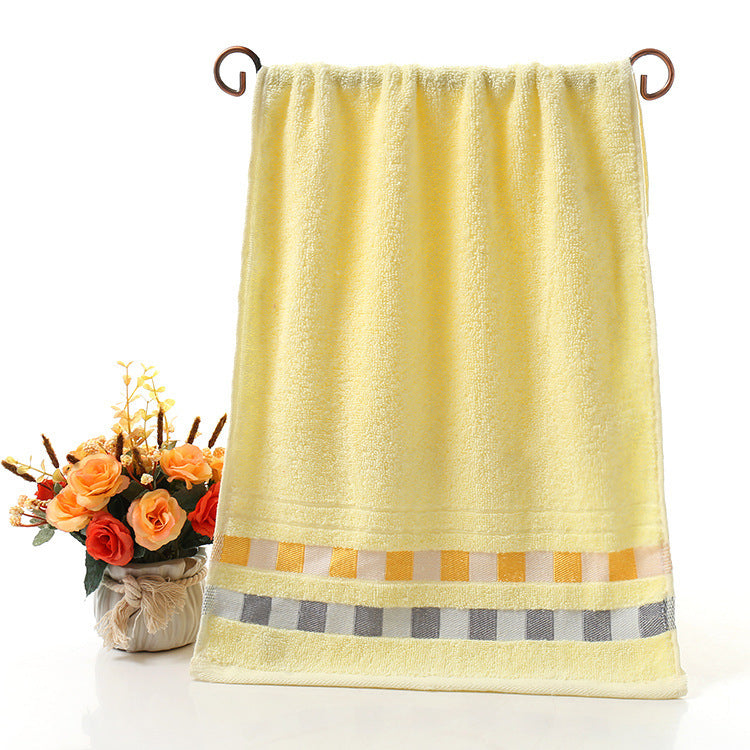 HKM-770003 Cotton Face Towel in Blue, Pink, and Yellow – 73x33 cm