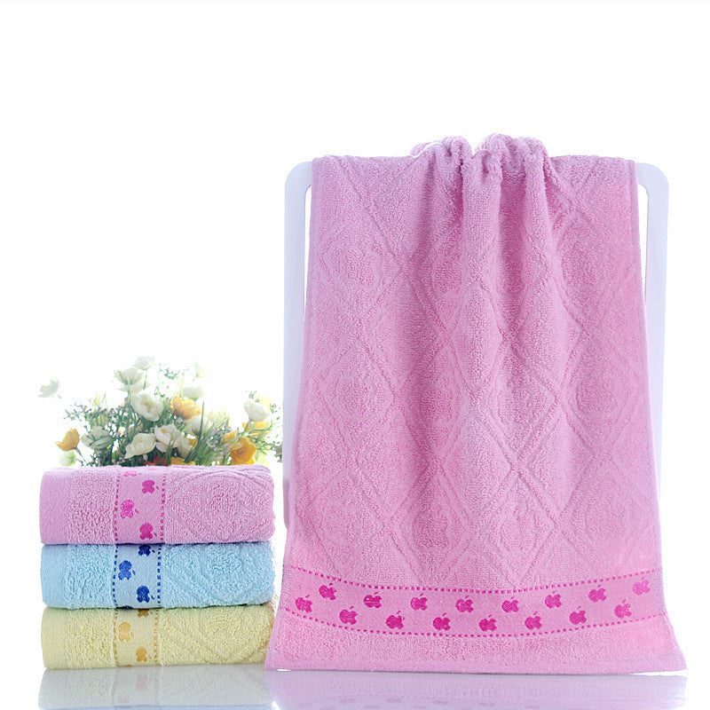 HKM-770003 Cotton Face Towel in Blue, Pink, and Yellow – 73x33 cm