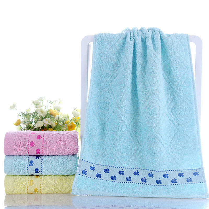 HKM-770003 Cotton Face Towel in Blue, Pink, and Yellow – 73x33 cm