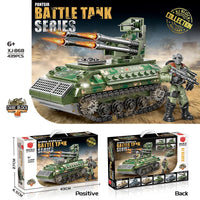 HKM-770003 Multi-Style Tank Building Block Set with Military Figures - Educational Construction Toy for Ages 6+