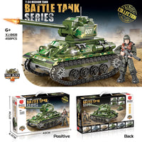 HKM-770003 Multi-Style Tank Building Block Set with Military Figures - Educational Construction Toy for Ages 6+
