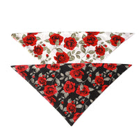 HKM-770131 Flower Print Cotton Triangle Scarf Collar for Pets - Adjustable Neck Size 25-48CM