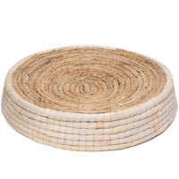 HKM-770195 Cozy Straw and Corn Husk Wok Felt Cat Bed - 35cm Caliber Design
