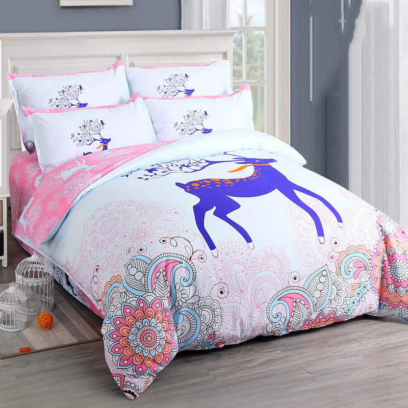 HKM-770195 Four-Piece Brushed Cashmere Cotton Bed Sheet Set - Soft, Warm, and Comfortable