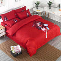 HKM-770195 Four-Piece Brushed Cashmere Cotton Bed Sheet Set - Soft, Warm, and Comfortable