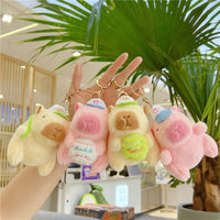 HKM-770259 Capybara Plush Keychain - Cute Soft Plush Doll Bag Pendant for Kids