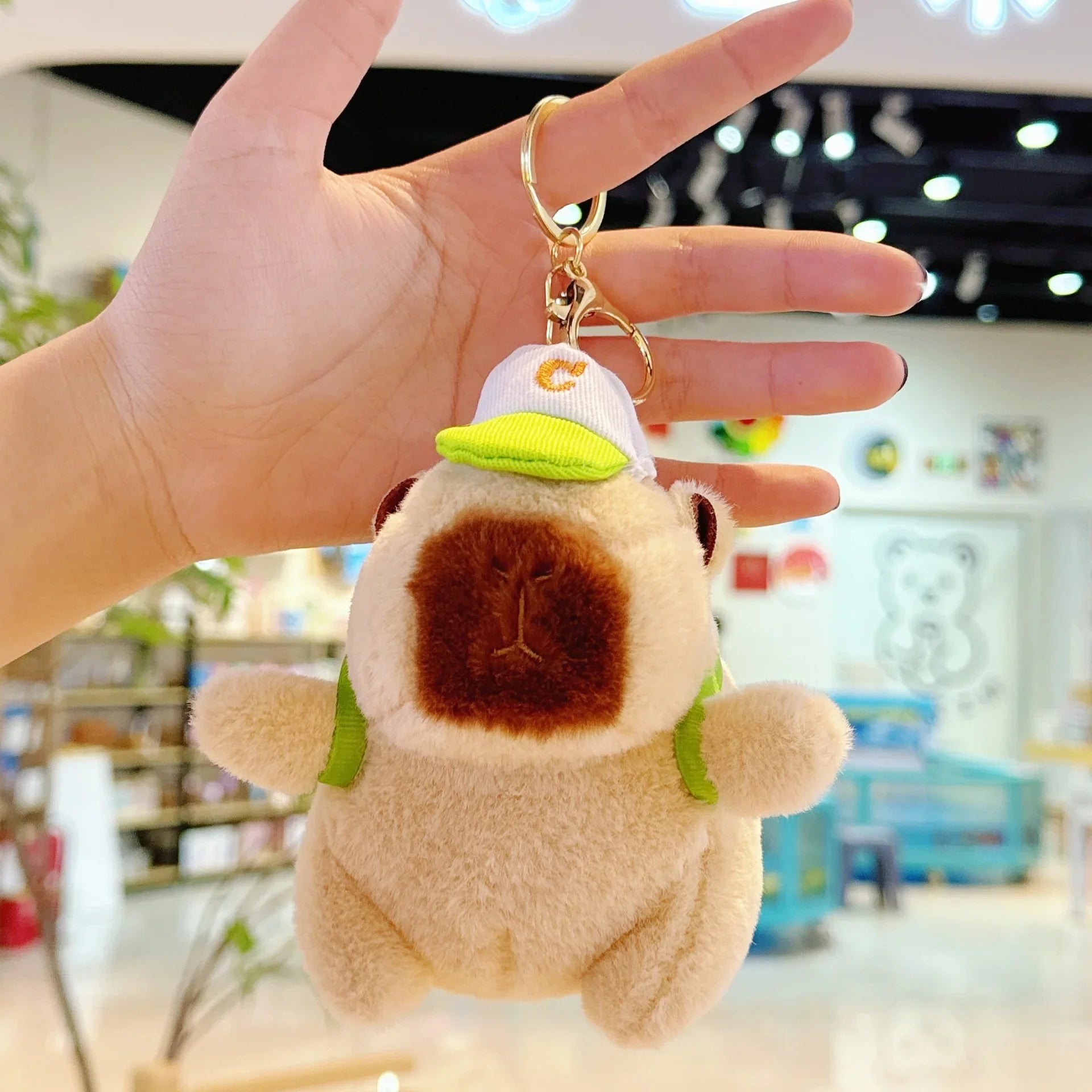 HKM-770259 Capybara Plush Keychain - Cute Soft Plush Doll Bag Pendant for Kids