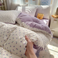 HKM-770259 Floral Bunny Washed Cotton Bedding Set in Various Sizes