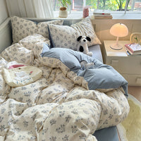 HKM-770259 Floral Bunny Washed Cotton Bedding Set in Various Sizes