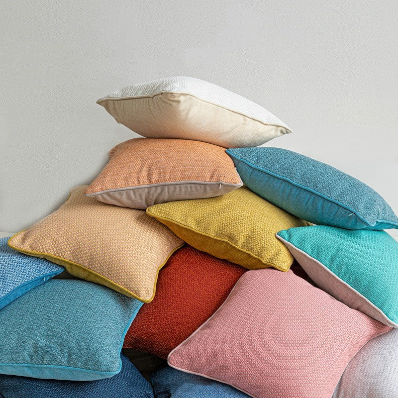 HKM-770387 Modern Minimalist Nordic Style Cotton and Linen Pillowcase with Optional Feather Velvet Core