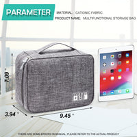 HKM-770451 Portable Electronic Accessories Organizer Bag with Adjustable Compartments and Waterproof Fabric