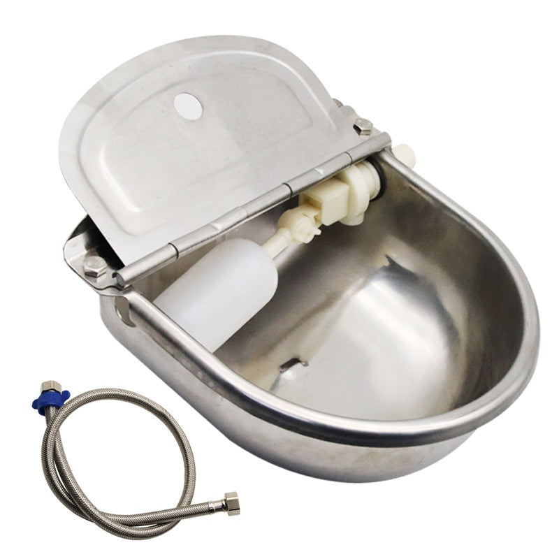 HKM-770451 Stainless Steel Drinking Bowl with Cow Sink for Cattle, Horses, and Sheep