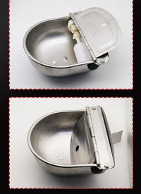 HKM-770451 Stainless Steel Drinking Bowl with Cow Sink for Cattle, Horses, and Sheep