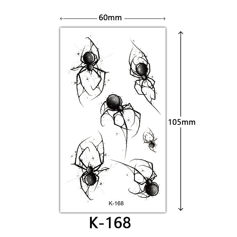 HKM-770515 Waterproof English Letter and Floral Butterfly Sketch Tattoo Stickers (K-161 to K-200)