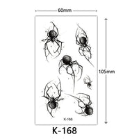 HKM-770515 Waterproof English Letter and Floral Butterfly Sketch Tattoo Stickers (K-161 to K-200)