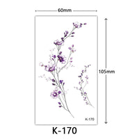 HKM-770515 Waterproof English Letter and Floral Butterfly Sketch Tattoo Stickers (K-161 to K-200)