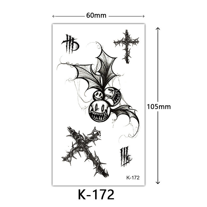 HKM-770515 Waterproof English Letter and Floral Butterfly Sketch Tattoo Stickers (K-161 to K-200)
