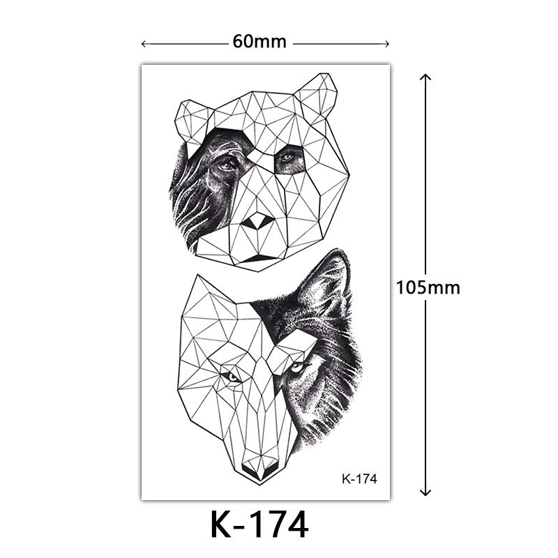 HKM-770515 Waterproof English Letter and Floral Butterfly Sketch Tattoo Stickers (K-161 to K-200)