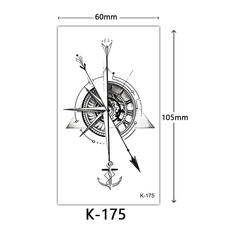 HKM-770515 Waterproof English Letter and Floral Butterfly Sketch Tattoo Stickers (K-161 to K-200)