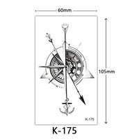 HKM-770515 Waterproof English Letter and Floral Butterfly Sketch Tattoo Stickers (K-161 to K-200)