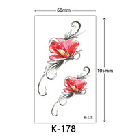 HKM-770515 Waterproof English Letter and Floral Butterfly Sketch Tattoo Stickers (K-161 to K-200)