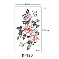 HKM-770515 Waterproof English Letter and Floral Butterfly Sketch Tattoo Stickers (K-161 to K-200)