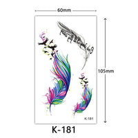 HKM-770515 Waterproof English Letter and Floral Butterfly Sketch Tattoo Stickers (K-161 to K-200)