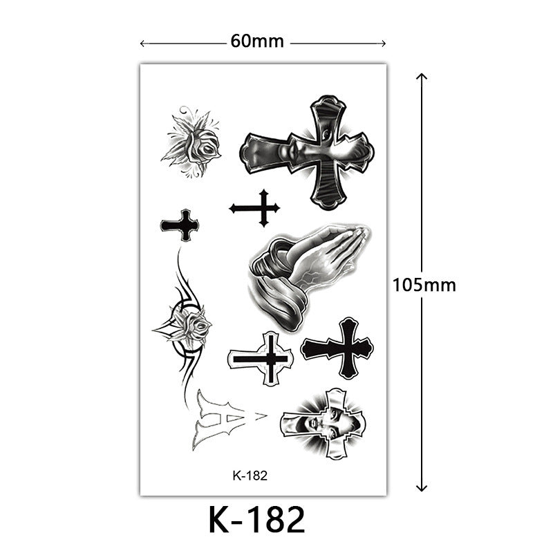 HKM-770515 Waterproof English Letter and Floral Butterfly Sketch Tattoo Stickers (K-161 to K-200)