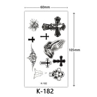 HKM-770515 Waterproof English Letter and Floral Butterfly Sketch Tattoo Stickers (K-161 to K-200)