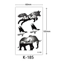 HKM-770515 Waterproof English Letter and Floral Butterfly Sketch Tattoo Stickers (K-161 to K-200)